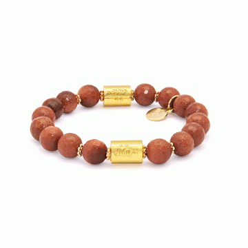 Manjushri Charm Bracelet with Gold Sandstone 