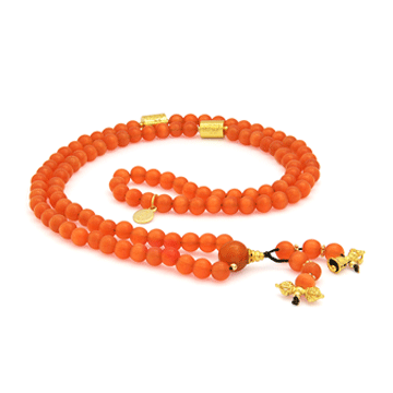 Manjushri Mala with Cat’s Eye Beads + FREE Chant a Mantra Booklet