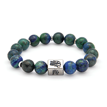 Rhino & Elephant Bracelet with Phoenix Lapis