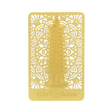 Wisdom Pagoda Gold Talisman Card