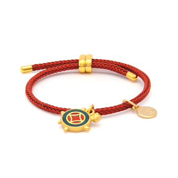 Tortoise Symbol With Red String Bracelet