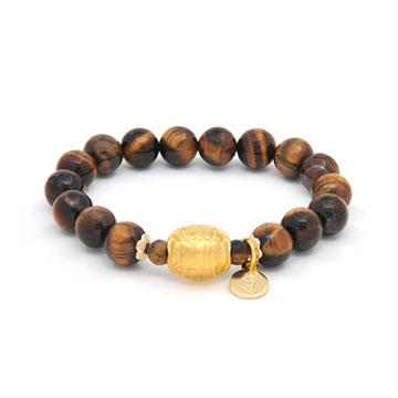 Tiger’s Eye with Gold Tortoise Shell (财Wealth)