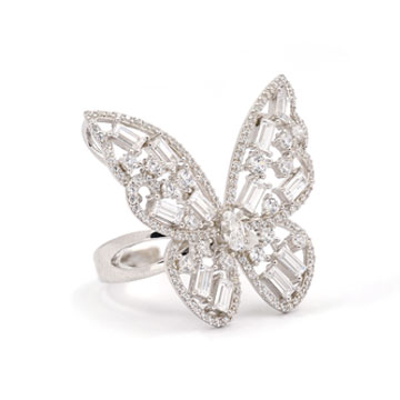 Butterfly Ring with OM AH HUM Mantra