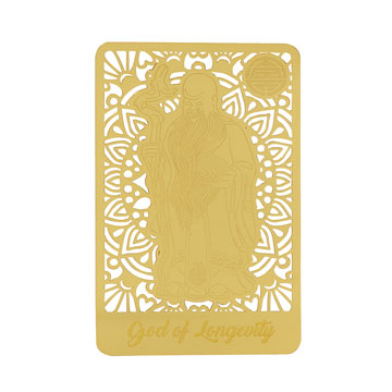 God of Longevity Gold Talisman Card  