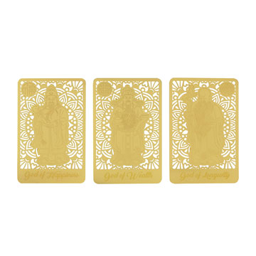 "Fuk Luk Sau" Three Star Gods Gold Card to Attract Health, Wealth and Happiness